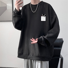 麂皮绒卫衣男大码重磅长袖t恤男JW81397-P35，男装卫衣，电商A040