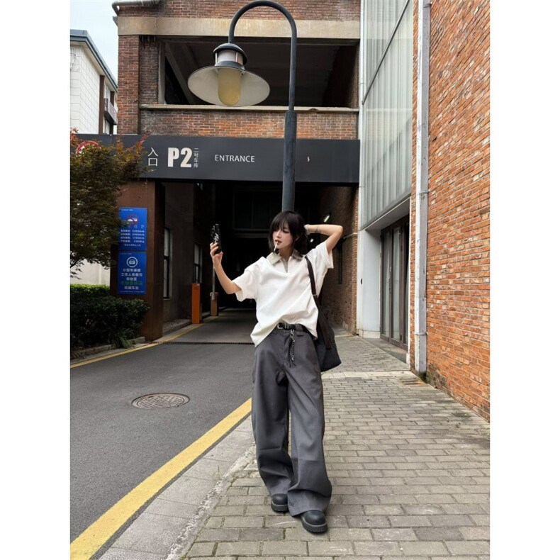 千鸟格拼接polo衫短袖男夏季复古正肩T恤重磅半袖513DT3498P30,男装T恤,星座513