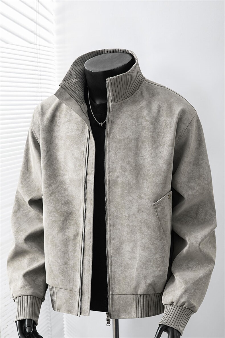 2026春新款得物品质休闲皮夹克飞行服皮衣男防外套26183-P60,男装夹克,星座1402-3