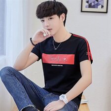 小宝6116男士短袖T恤夏季2021新款韩版潮流圆领修身体恤个性，男装T恤，电商D310（原电商305）