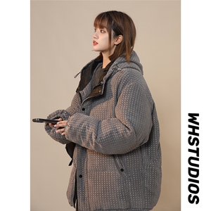 25年特殊面料羽绒棉服港风中性潮牌连帽棉衣外套A170-M861-TP100图片