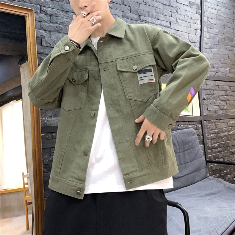 2021春秋季新日系潮流大码男佳乐休闲复古牛仔外套夹克J973-P75,男装夹克,电商A001