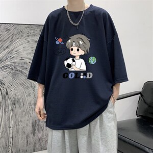 Q11207-P30 春夏季七分袖t恤男大码五分袖男短袖中袖   大皂风图片