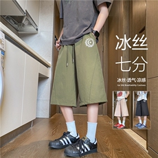 抖音品质美式印花机能速干宽松休闲七分裤B315-K25410-特p30控58，男装牛仔裤，电商B315