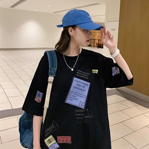 数据款！纯棉百搭印花中性风短袖t恤男女潮流体恤情侣T336P28图片