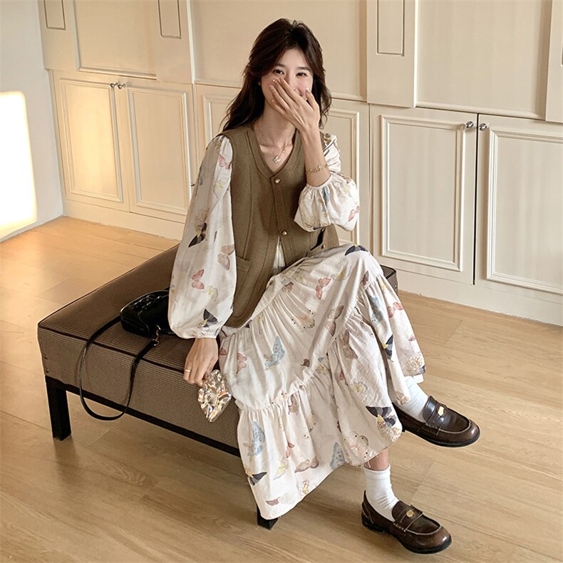 【有货】马甲蝴蝶套装A3301P165K238单裙P120,女装连衣裙,2D113