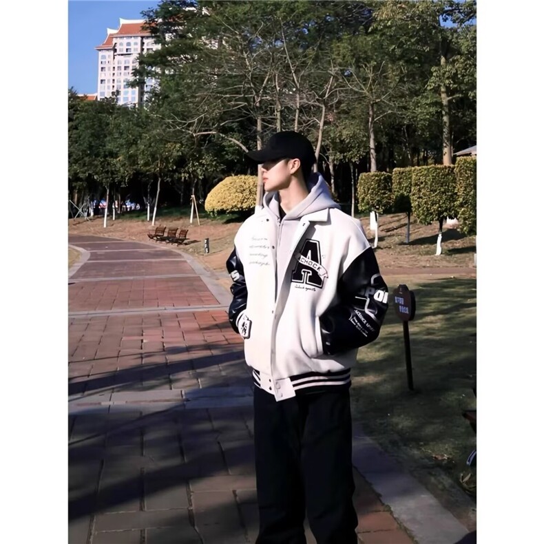 春秋棒球刺绣少女高中学生上衣夹克情侣复古初中服冬美式外套新款,男装夹克,星座506A