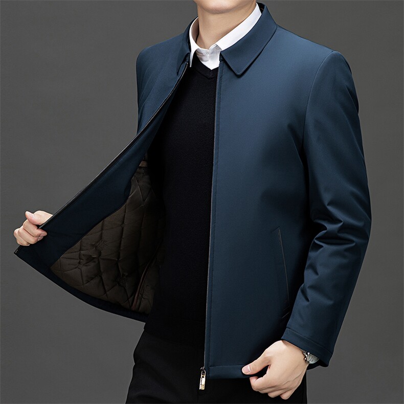 冬季加厚羽绒棉服男士外套2026新款中年爸爸成熟稳重男装行政夹克,男装夹克,电商B212（原钱塘6029）