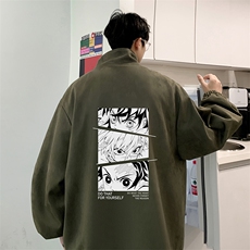 麂皮绒夹克男大码立领褂子外套JK85176-P68加绒款-P78，男装夹克，电商A040