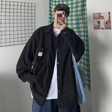港风秋冬灯芯绒夹克外套长袖韩版衬衫宽松衬衣男女ins潮H202/P45，男装夹克，钱塘713