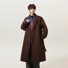 冬季加棉加厚新款男中长款过膝毛呢大衣韩版风衣韩系外套F523P138，男装风衣，电商A430（原星座702）