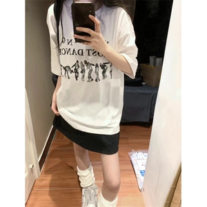 M376-P25 春夏情侣美式复古短袖 男女款纯棉T恤宽松百搭图片