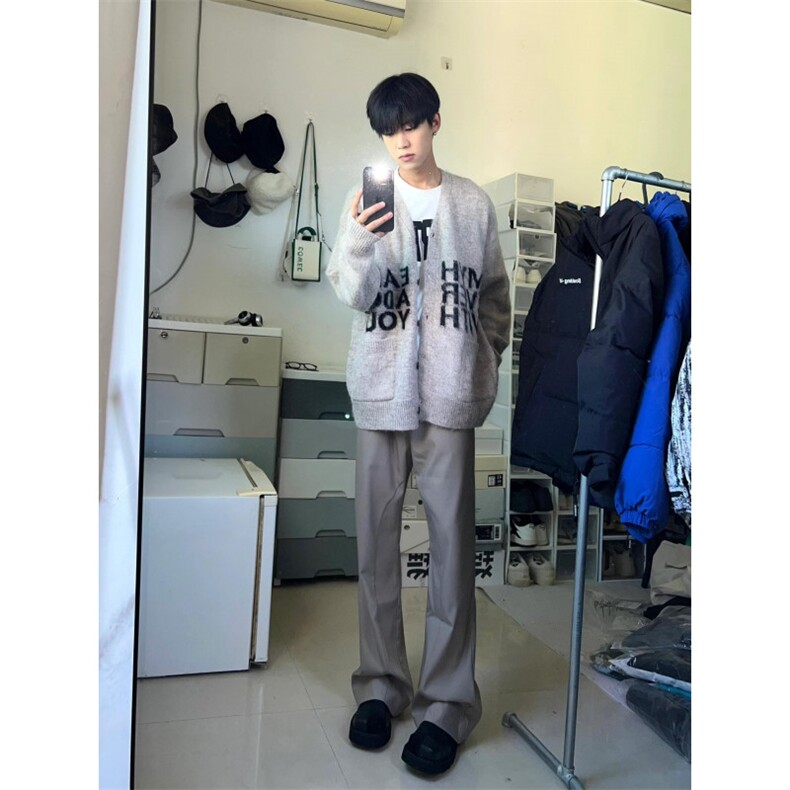 【有货】秋冬高级感慵懒风开衫毛衣男美式针织外套MY452CC-特P58,男装针织衫/毛衣,星座1007（原301D）