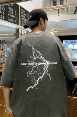 量大优可提供视频2024夏新美式短袖T恤HD019-1-T24234-P18，男装T恤，电商019-1