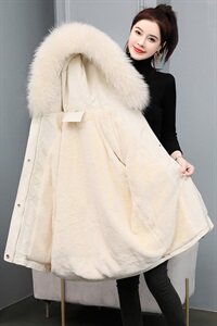 加绒加厚派克棉服女2025冬季新款连帽棉衣宽松休闲百搭小个子棉袄图片