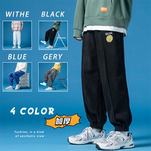 2025冬季新款男装笑脸休闲裤子加厚保暖萝卜卫裤长裤灰 GK39-P50图片