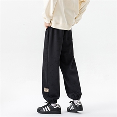 8XL-M痞帅脏脏束脚休闲卫裤男秋冬加绒加厚大码裤子KZ022特价P40，男装休闲裤，电商B312