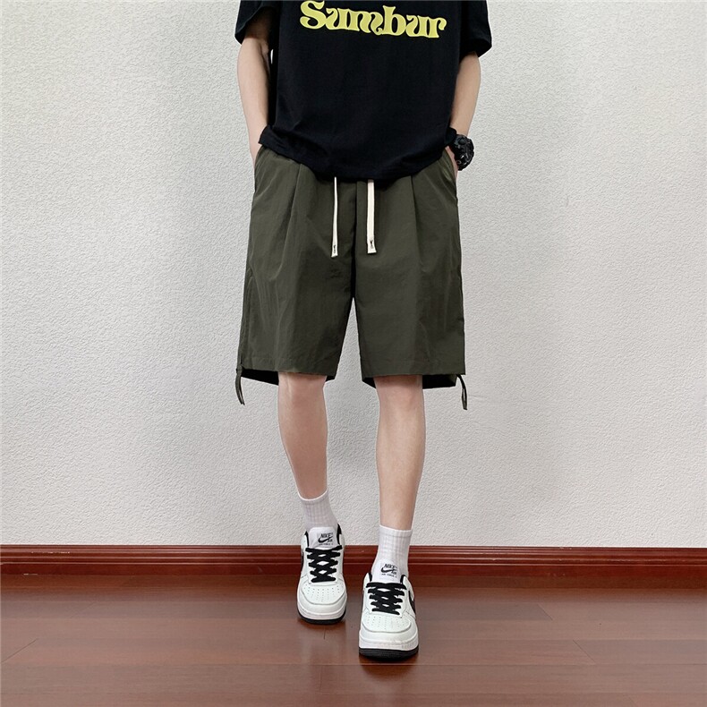 冰丝速干拉链拼接透气短裤DK001模特地板锦纶(S-2XL)TP25,男装休闲裤,电商A088