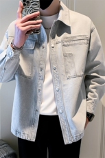 2025新款春季牛仔外套男潮牌工装水洗夹克上衣A313-2668-P110，男装工装外套，电商A313-1