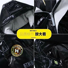 主推潮牌亮面白鸭绒羽绒服亮面短款连帽加厚保暖帅外套2219-P80，男装羽绒服，星座301D(原星座1004-8）