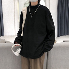 现货半高领德绒长袖T恤高领秋冬打底衫男宽松大码休闲T30-P35控59，男装T恤，电商A351
