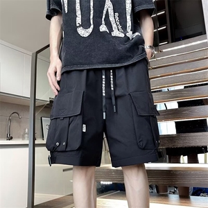 夏款男短裤工装大口袋织带宽松五分短裤大码M-4XL D0101 P43图片