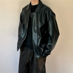 现货皮夹克外套男款潮牌宽松PU皮衣A351-AP2605-P105控168，男装夹克，电商A351