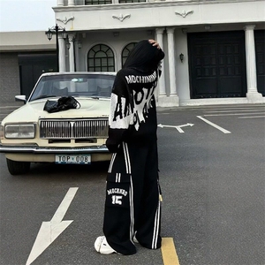 有货美式hiphop工装裤新款男女款情侣阔腿街舞裤子LB3966-p53