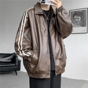 高品质皮衣外套男防水夹克JK202聚酯纤维图片