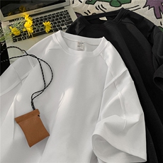 280g重磅解构box美式简约立体裁剪体恤X416B-1-DT3033-特P25限48，男装T恤，星座416B-1