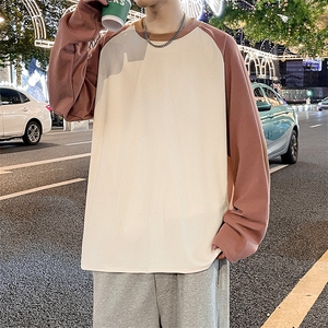 美式圆领卫衣男春秋季潮流宽松撞色插肩长袖外套WY0321-P35图片