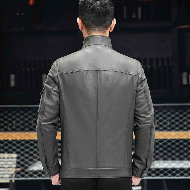 2023春季新款皮衣男绵羊皮外套机车夹克商务男装韩版P580,男装皮衣,电商B360