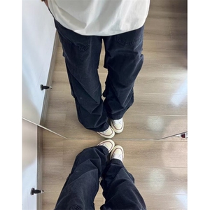 牛仔裤美式工装裤男女宽松直筒拖地休闲日系长裤NC655,学穿搭女夏季长裤图片