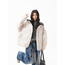 90%绒新标有报告连帽韩版宽松羽绒服上衣Y986/P350现货，男装羽绒服，星座202-3