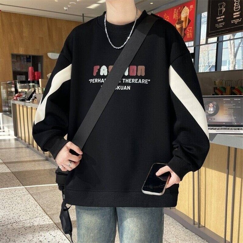 W25202-特P40港风学生青少年外套春秋时尚休闲卫衣男打底衫图片