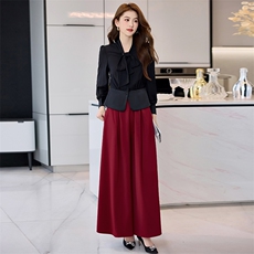 通勤女装高知穿搭高级感飘带上衣仿醋酸短款收腰衬衫女小个子小衫，女装套装/套裙，时尚俏佳人