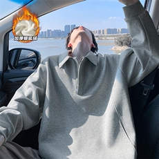 曼巴棉420g高克重加厚银狐绒半拉链卫衣男W5416J加绒特P55控108，男装卫衣，电商A001