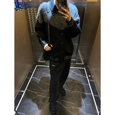 网络图现货撞色拼接针织开衫外套休闲宽松毛衣上衣RY39-P80，男装针织衫/毛衣，星座1005-4