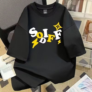 美式高街短袖男夏季2026新款轻奢高级感痞帅t恤重磅oversize上衣图片