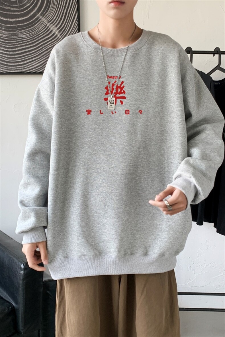 Y2299P38秋冬圆领潮牌印花上衣打底衫直筒长袖卫衣港风,男装卫衣,星座510A-1