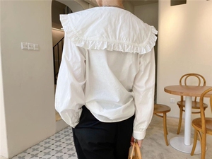 韩版荷叶边衬衫图片
