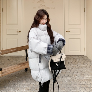 冬装新款格子拼色灰色羽绒服50绒2C092-99886-P315-K438图片