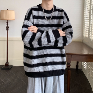 现货 现货 宽松圆领毛衣男秋冬百搭针织衫 D329-QM802-P65控88图片