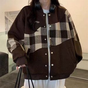 美式拼接棒球服春秋季新款百搭韩版宽松外套J897-P59图片
