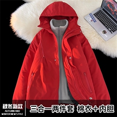 TH616001/P120冲锋衣大码冬季防风防水三合一外套棉衣男女同款，男装棉衣，电商A141