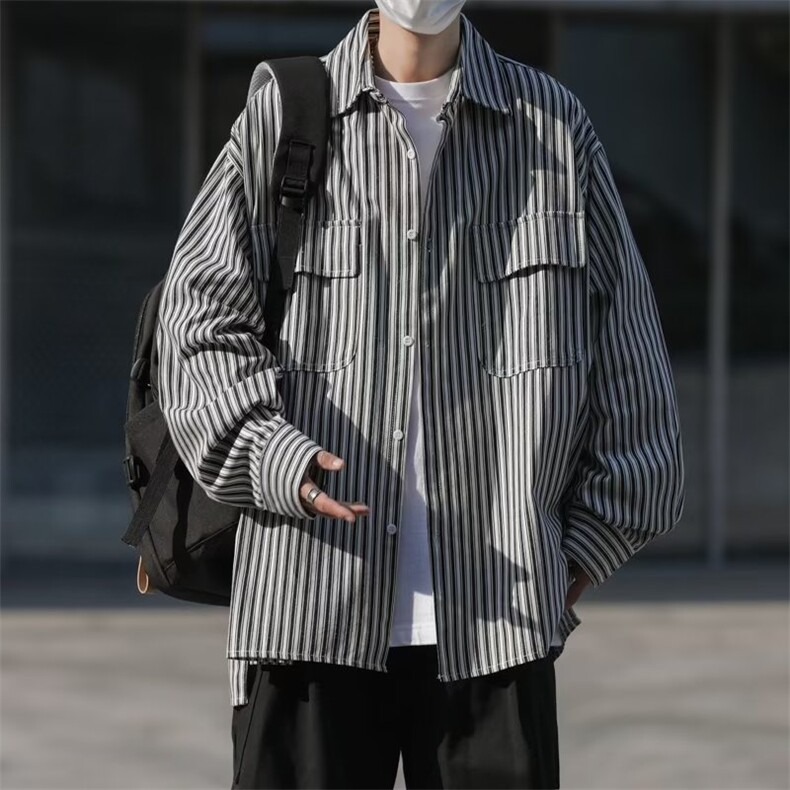 夏季新款衬衫潮流慵懒男方领衬衫AC33P35,男装衬衫,星座1116-2