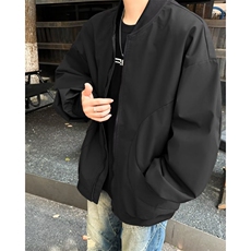 WJ9918-P552025新款夹克春秋季潮流复古休闲宽松纯色棒球服外套，男装夹克，电商C233
