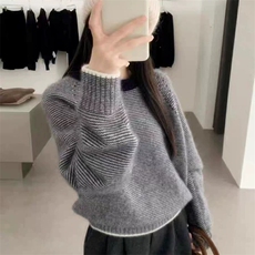 高级感韩版休闲通勤百搭针织毛衣，女装针织衫/毛衣，圣旺供货