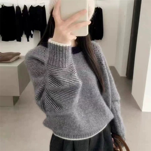 高级感韩版休闲通勤百搭针织毛衣图片