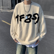 MY258-P52美式仿貂绒字母提花圆领毛衣，男装针织衫/毛衣，星座1501-1